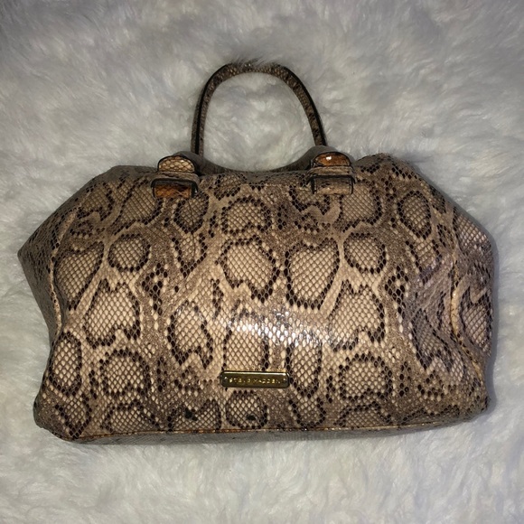 Preloved Steve Madden Snake Print Convertible Satchel Handbag Crossbody Strap. - Picture 2 of 11